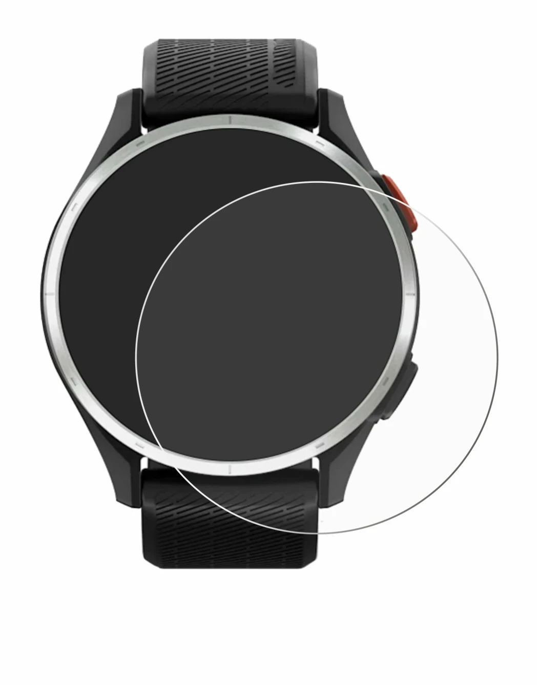 Immagine del dispositivo Garmin Approach S44 con un'ampia varietà di protezioni per lo schermo.
