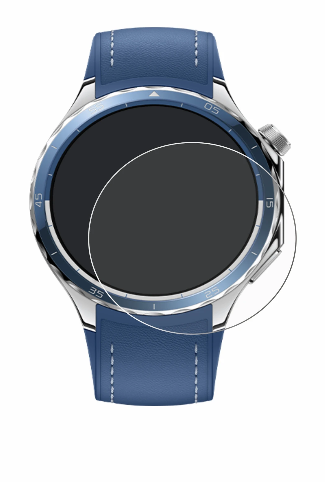 Immagine del dispositivo Oppo Watch X2 con un'ampia varietà di protezioni per lo schermo.