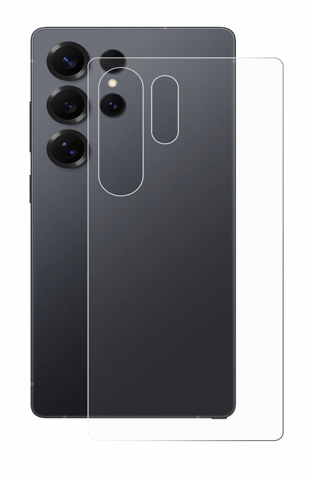 Immagine del dispositivo Samsung Galaxy S25 Ultra Enterprise Edition (Posteriore) con un'ampia varietà di protezioni per lo sc