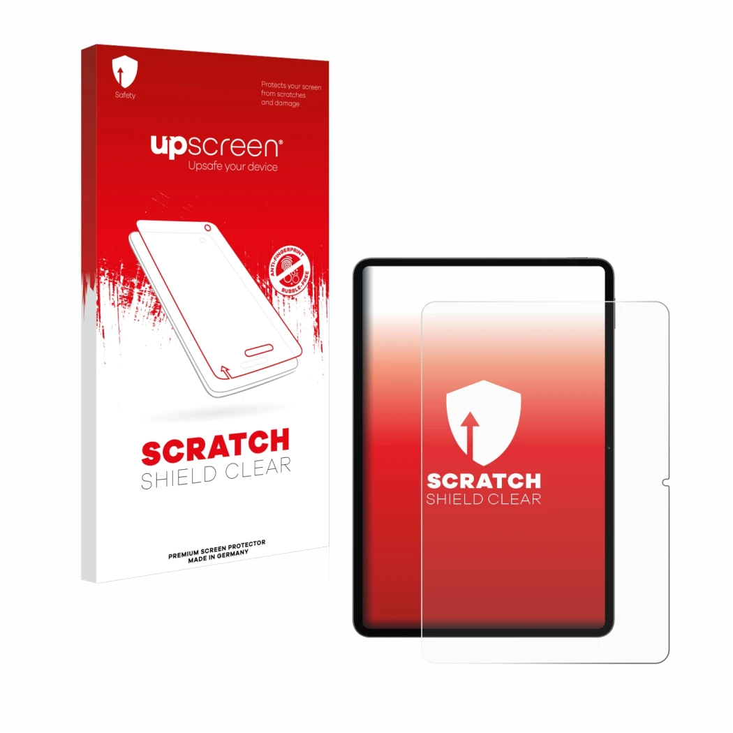 Parte frontale di una confezione del prodotto con il logo del marchio upscreen. Accanto è raffigurato il dispositivo Xiaomi Pa