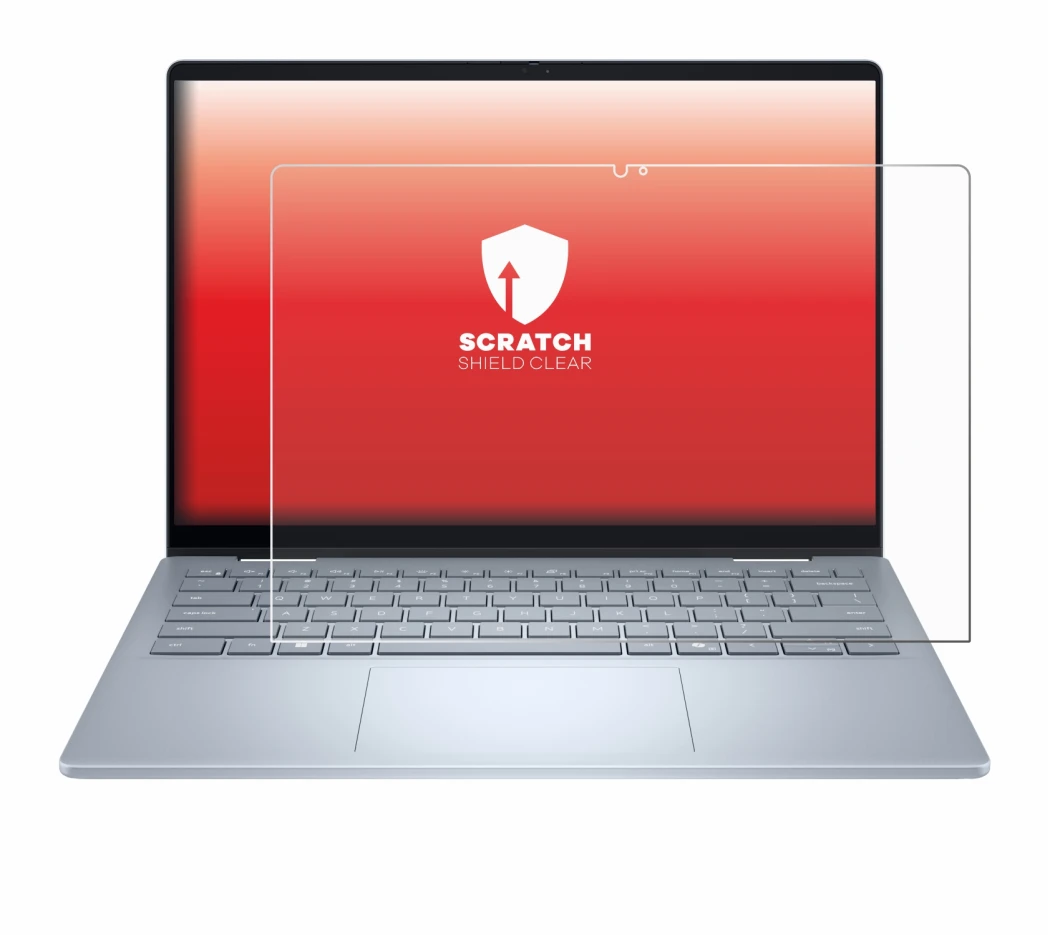 Immagine del dispositivo Dell 14 Plus 2-in-1 con un'ampia varietà di protezioni per lo schermo.