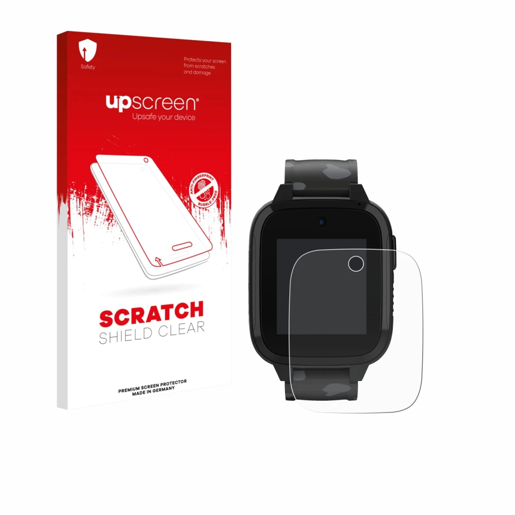 Parte frontale di una confezione del prodotto con il logo del marchio upscreen. Accanto è raffigurato il dispositivo Xplora XG