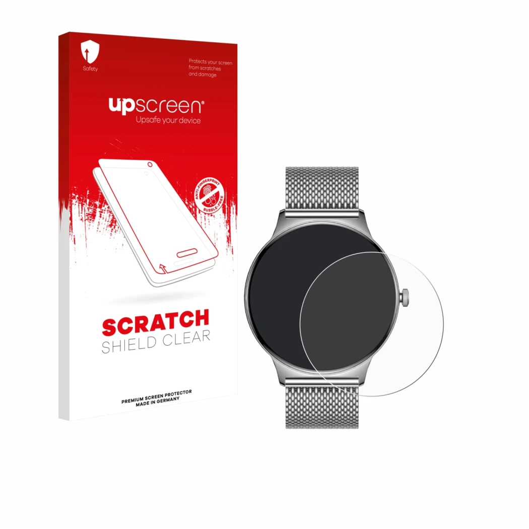 Parte frontale di una confezione del prodotto con il logo del marchio upscreen. Accanto è raffigurato il dispositivo Pireware