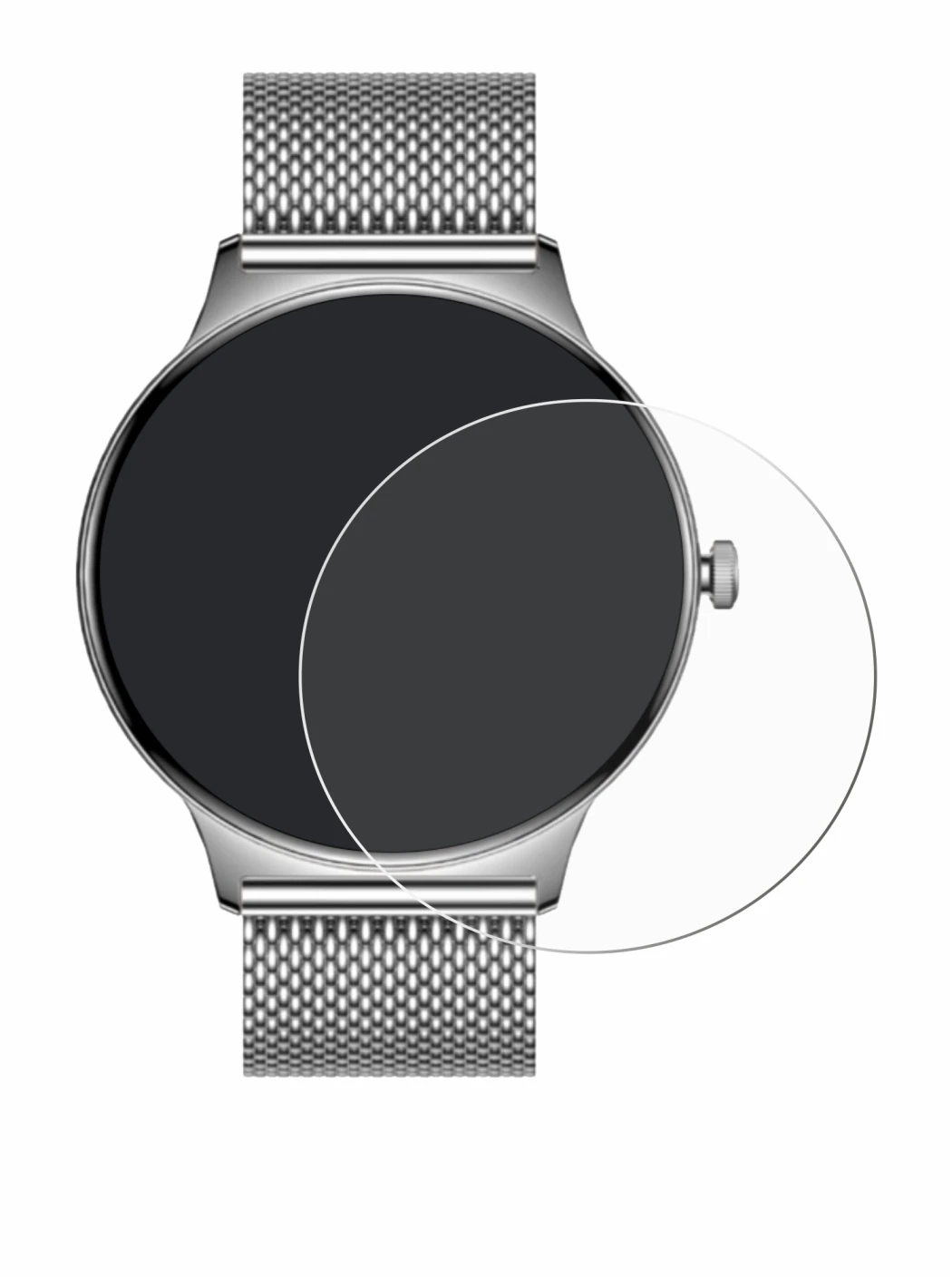 Immagine del dispositivo Pireware Slim Smartwatch con un'ampia varietà di protezioni per lo schermo.