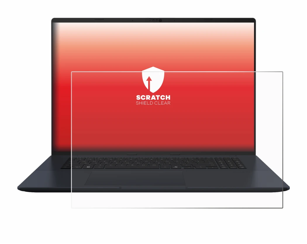 Immagine del dispositivo ASUS Vivobook 18 M1807 con un'ampia varietà di protezioni per lo schermo.