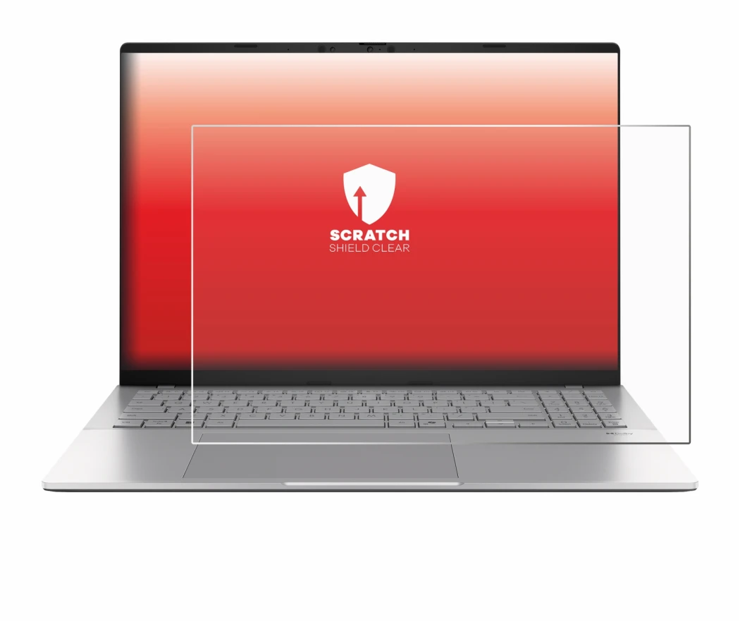 Immagine del dispositivo ASUS Vivobook S16 S3607 con un'ampia varietà di protezioni per lo schermo.