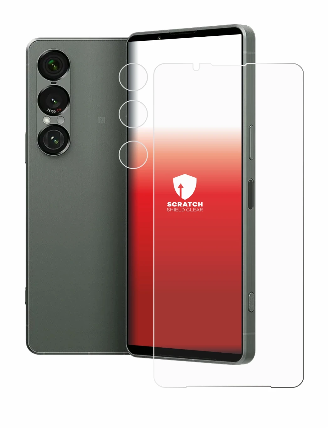 Immagine del dispositivo Sony Xperia 1 VII (Fronte+Fotocamera) con un'ampia varietà di protezioni per lo schermo.