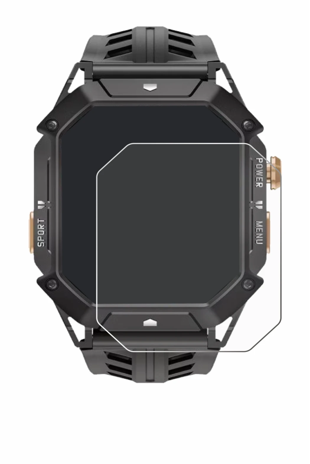 Immagine del dispositivo Oukitel BT80 con un'ampia varietà di protezioni per lo schermo.