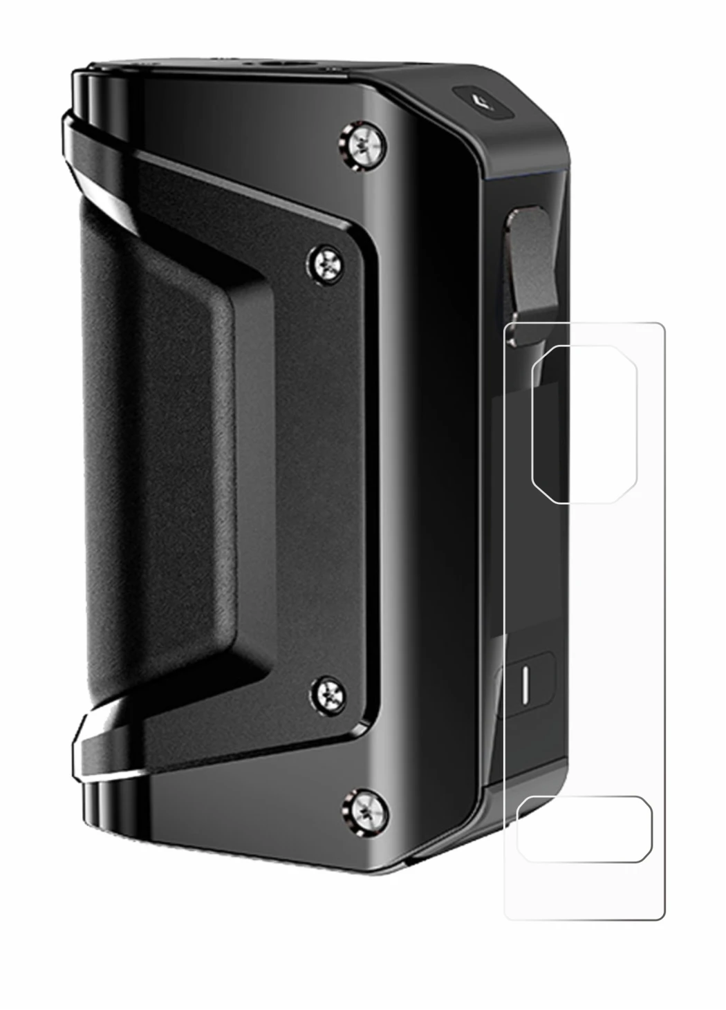 Immagine del dispositivo GeekVape Aegis Legend 3 con un'ampia varietà di protezioni per lo schermo.