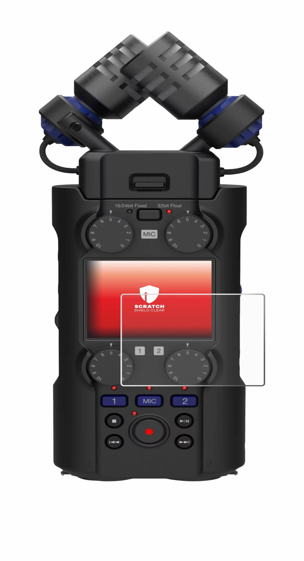 Immagine del dispositivo Zoom H5 Studio con un'ampia varietà di protezioni per lo schermo.