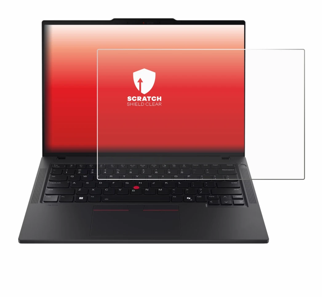 Immagine del dispositivo Lenovo ThinkPad T14 Gen 6 con un'ampia varietà di protezioni per lo schermo.