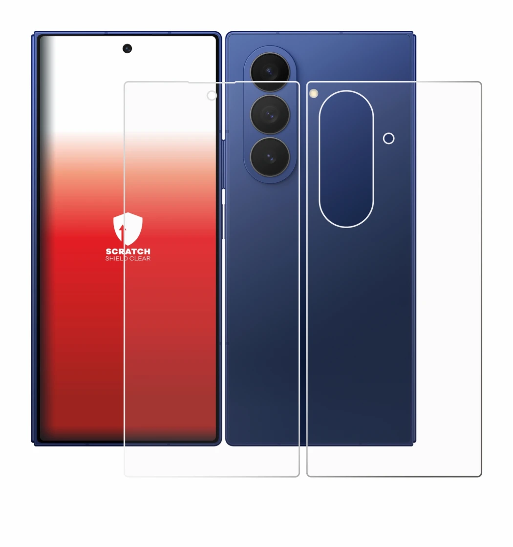 Immagine del dispositivo Samsung Galaxy Z Fold 7 (Fronte+Retro) con un'ampia varietà di protezioni per lo schermo.