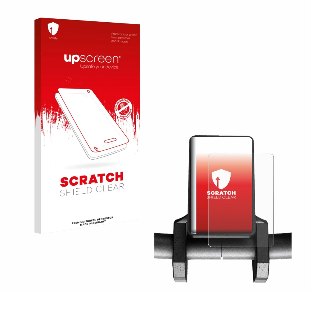 Parte frontale di una confezione del prodotto con il logo del marchio upscreen. Accanto è raffigurato il dispositivo Joyor S10