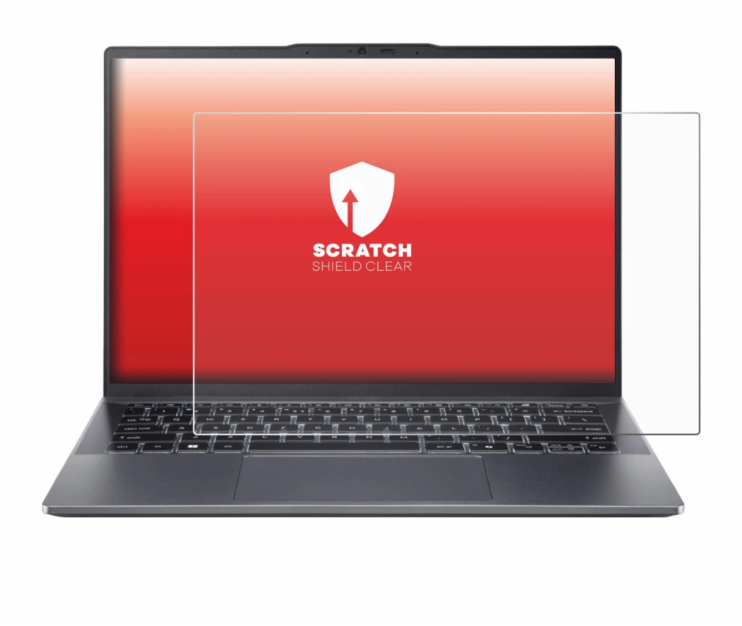 Immagine del dispositivo Acer Swift Go 14 OLED con un'ampia varietà di protezioni per lo schermo.