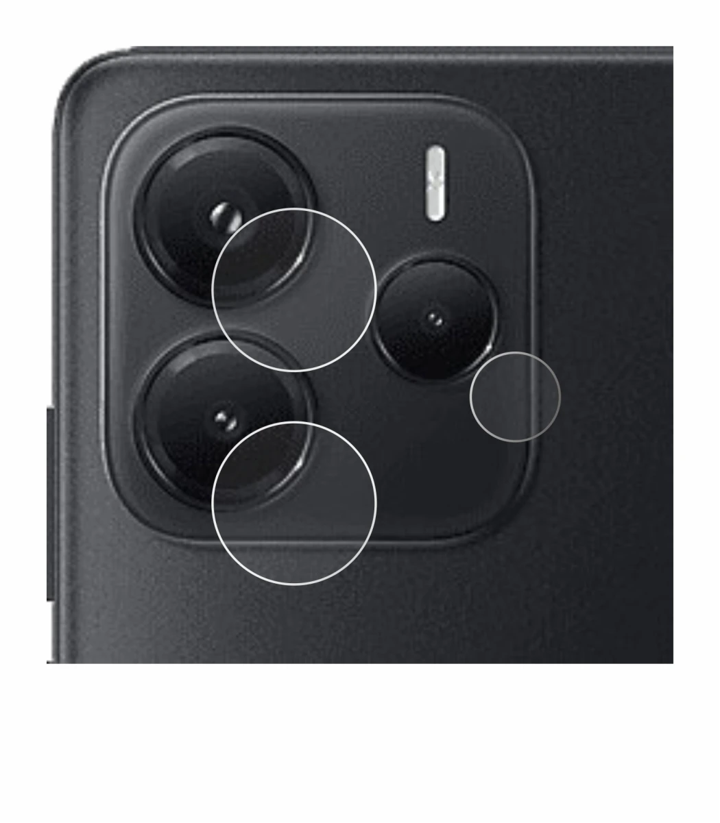 Immagine del dispositivo Xiaomi Redmi Note 14 4G (SOLO Fotocamera) con un'ampia varietà di protezioni per lo schermo.