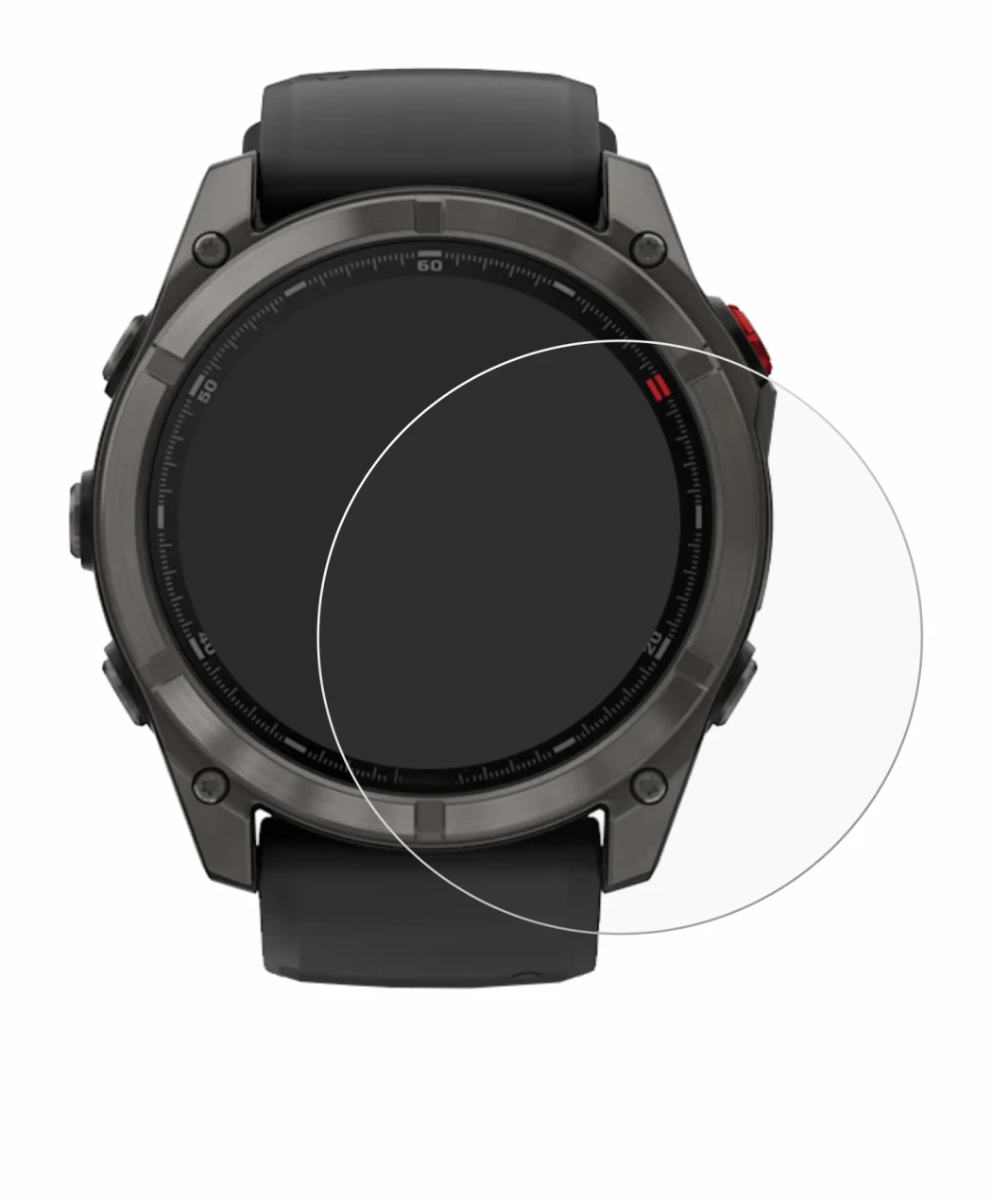 Immagine del dispositivo Garmin Fenix 8 Pro AMOLED (47 mm) con un'ampia varietà di protezioni per lo schermo.