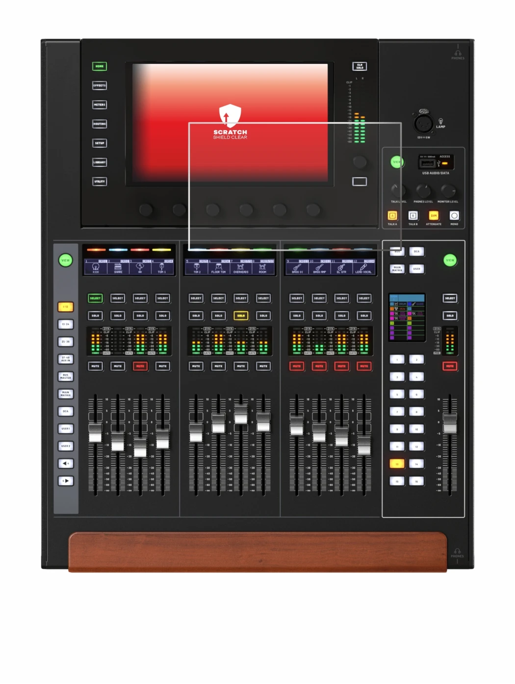 Immagine del dispositivo Behringer Wing Compact con un'ampia varietà di protezioni per lo schermo.
