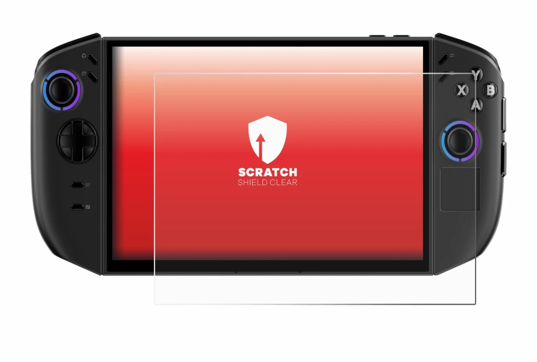 Immagine del dispositivo Lenovo Legion Go Gen 2 con un'ampia varietà di protezioni per lo schermo.