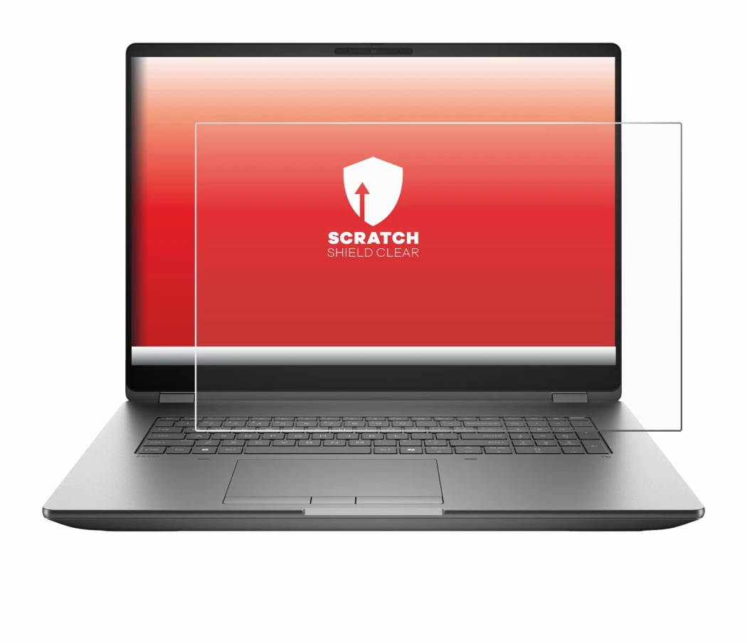 Immagine del dispositivo HP Zbook Fury G1i 18 con un'ampia varietà di protezioni per lo schermo.