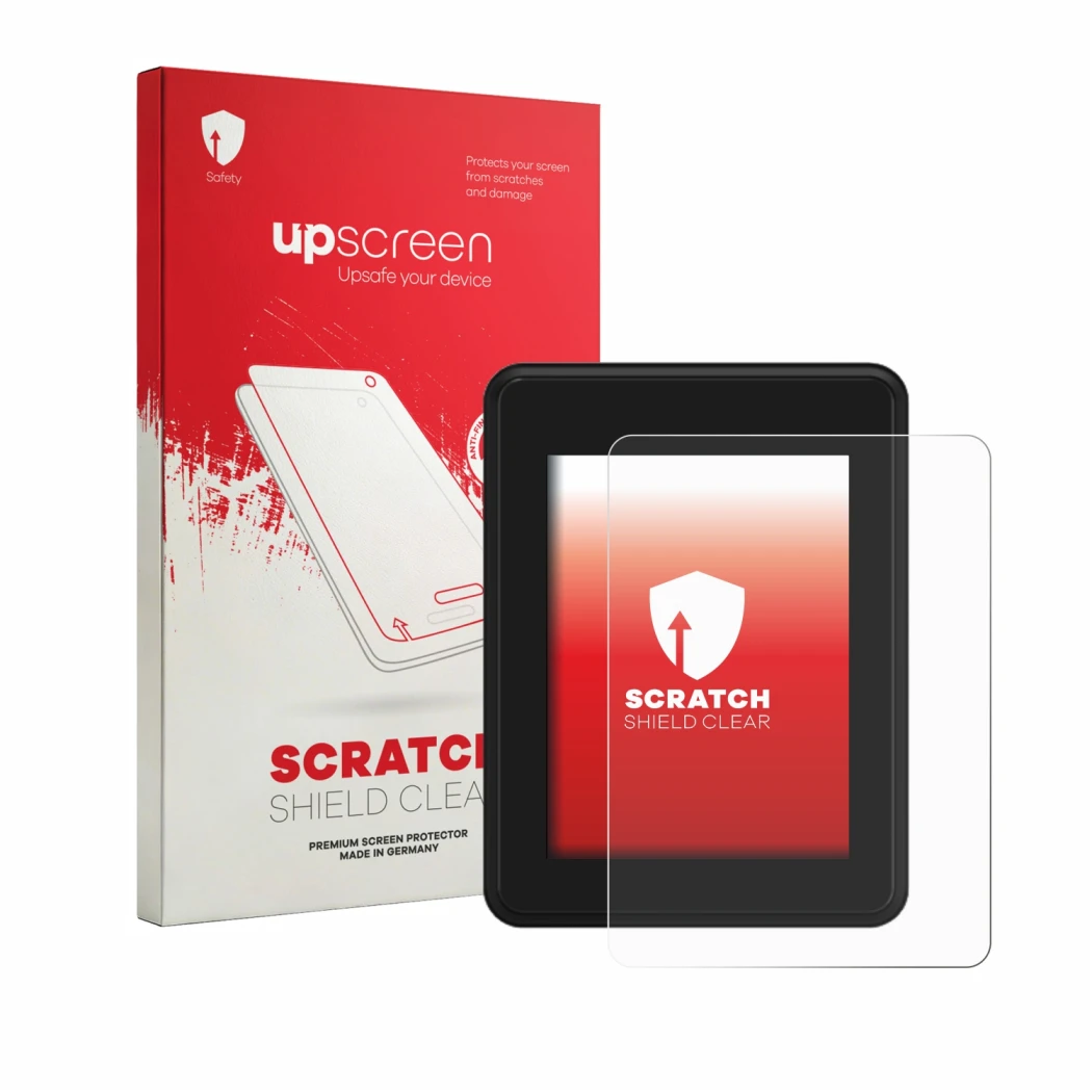 Parte frontale di una confezione del prodotto con il logo del marchio upscreen. Accanto è raffigurato il dispositivo Neodrives