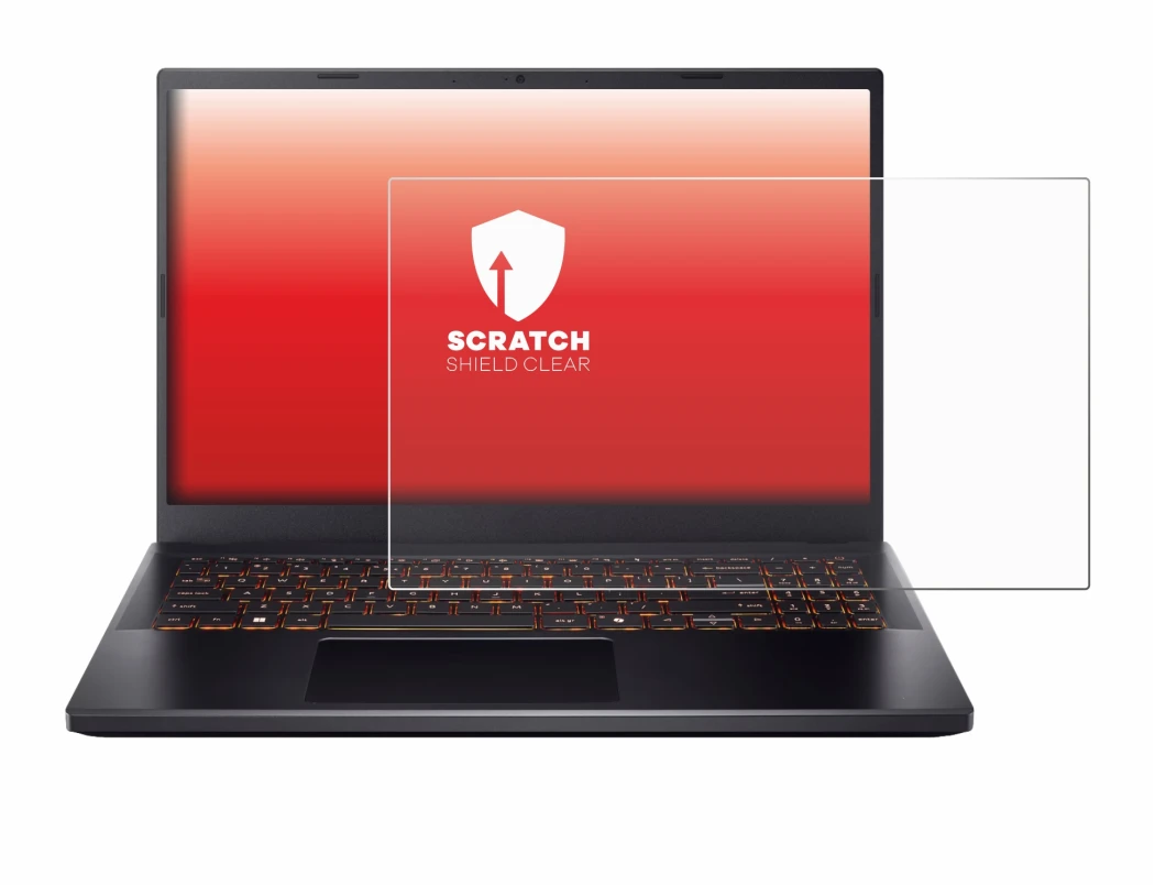 Immagine del dispositivo Acer Nitro V 15 con un'ampia varietà di protezioni per lo schermo.