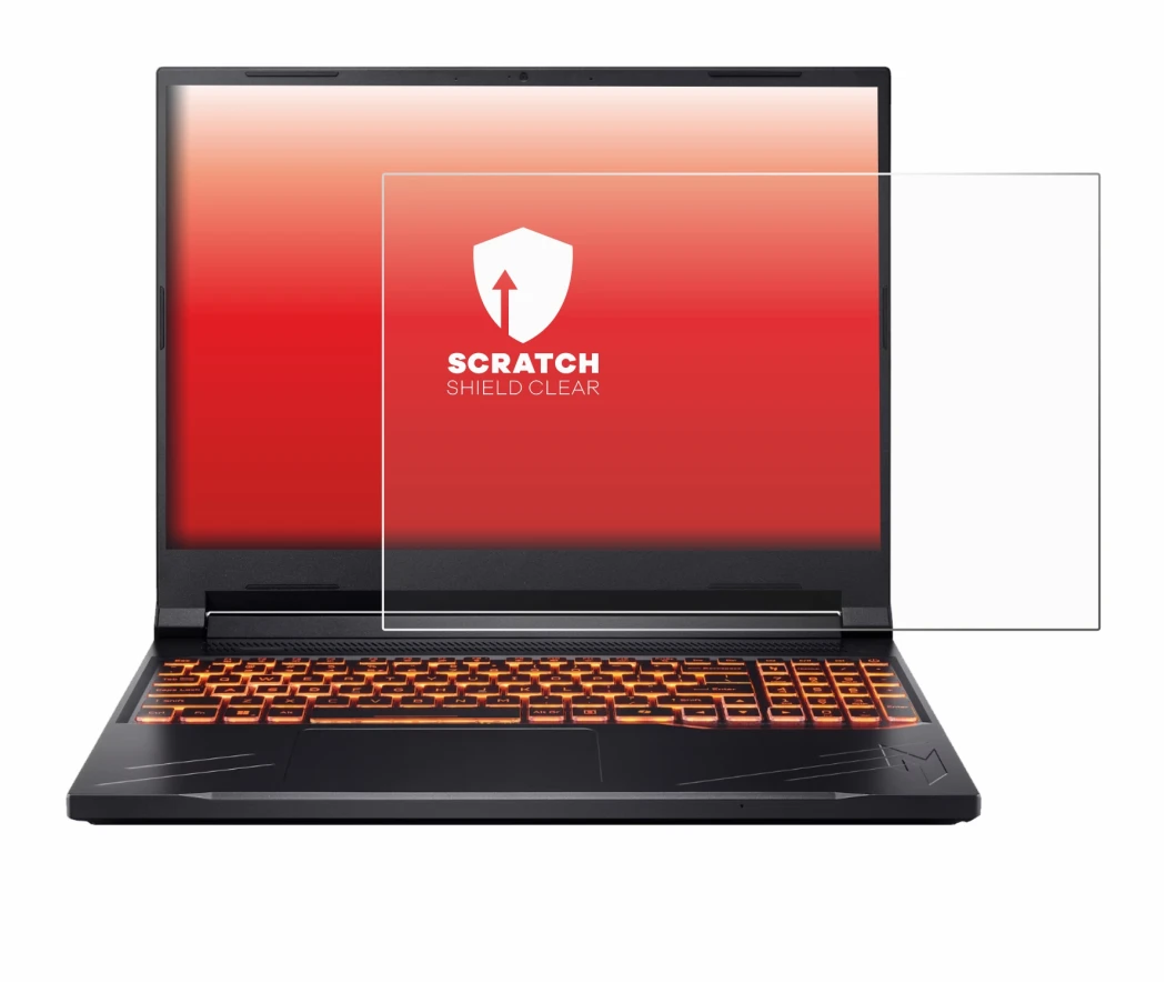 Immagine del dispositivo Acer Nitro V 16 con un'ampia varietà di protezioni per lo schermo.
