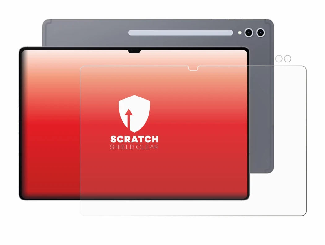 Immagine del dispositivo Samsung Galaxy Tab S10 Ultra (Fronte+Fotocamera) con un'ampia varietà di protezioni per lo schermo.
