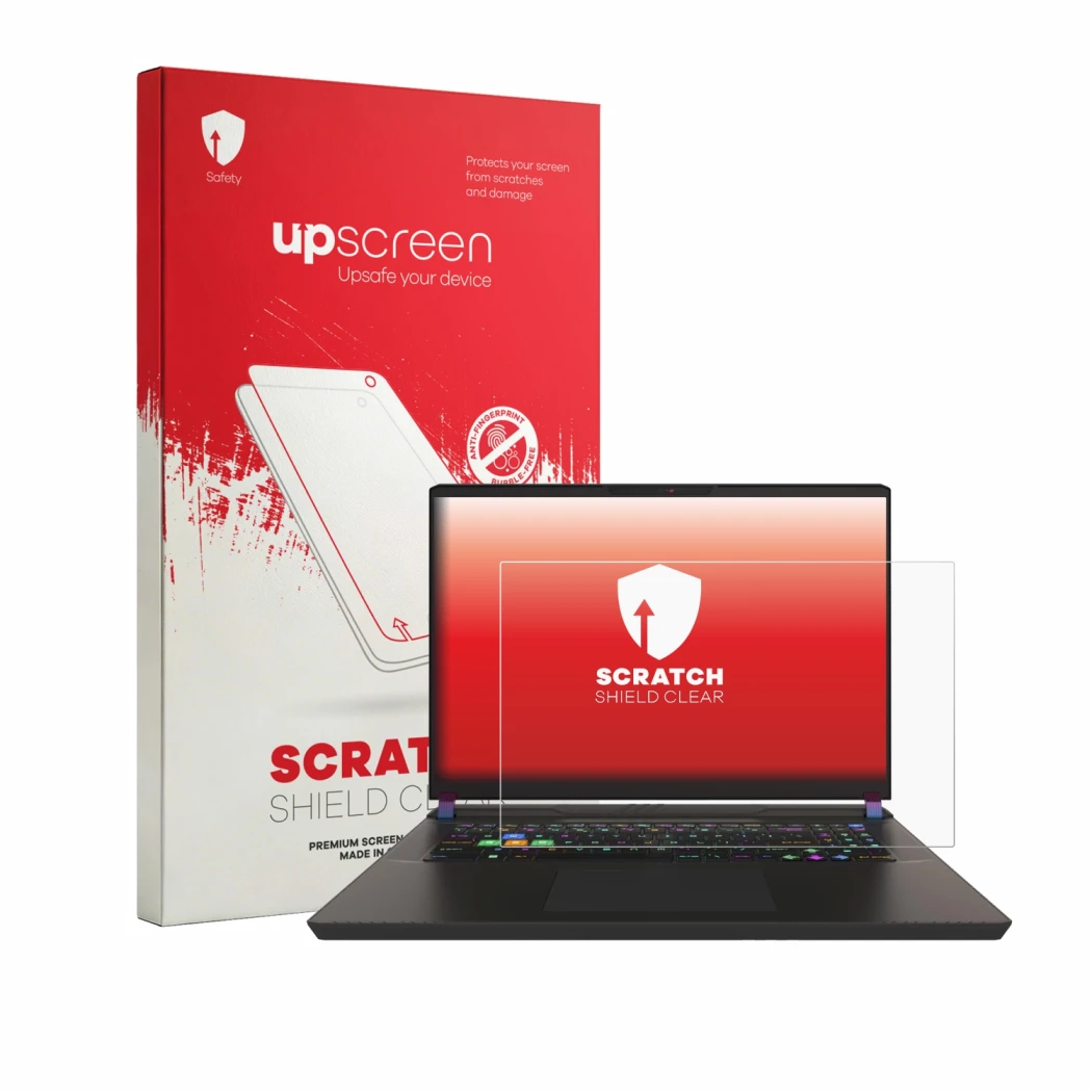 Parte frontale di una confezione del prodotto con il logo del marchio upscreen. Accanto è raffigurato il dispositivo MSI Vecto