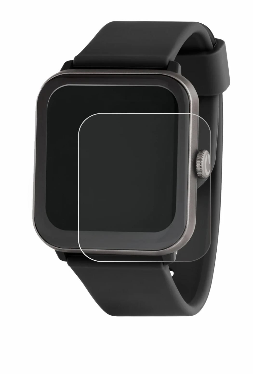 Immagine del dispositivo Sector Smartwatch S-08 con un'ampia varietà di protezioni per lo schermo.