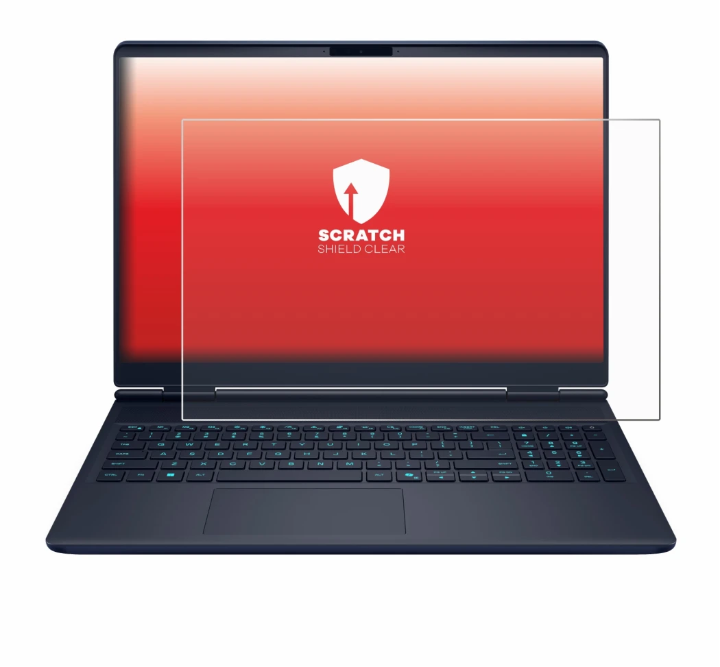 Immagine del dispositivo Dell Alienware 16X con un'ampia varietà di protezioni per lo schermo.