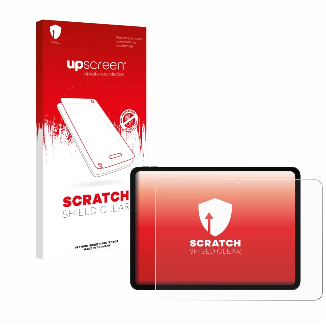 Parte frontale di una confezione del prodotto con il logo del marchio upscreen. Accanto è raffigurato il dispositivo OnePlus P