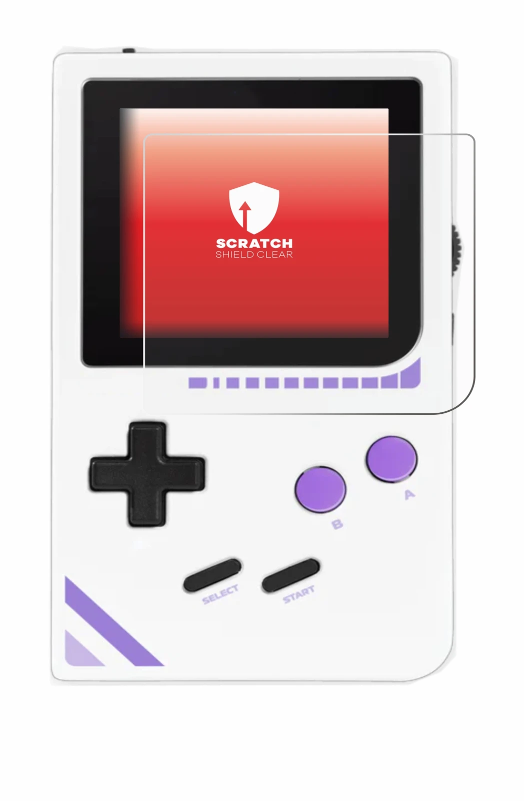 Immagine del dispositivo Modretro Chromatic con un'ampia varietà di protezioni per lo schermo.