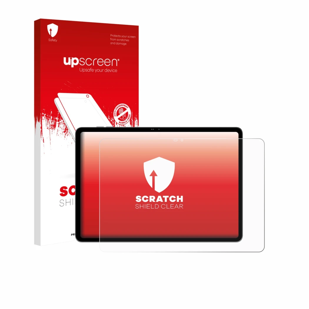 Parte frontale di una confezione del prodotto con il logo del marchio upscreen. Accanto è raffigurato il dispositivo Blackview