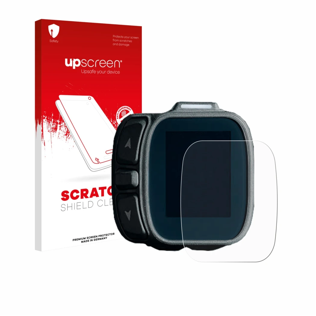 Parte frontale di una confezione del prodotto con il logo del marchio upscreen. Accanto è raffigurato il dispositivo Giant Rid