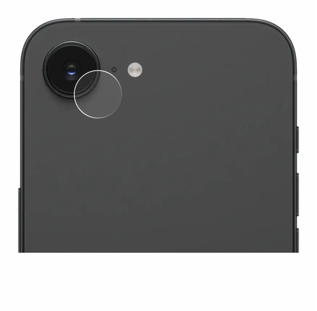 Immagine del dispositivo Apple iPhone 17e (SOLO Fotocamera) con un'ampia varietà di protezioni per lo schermo.