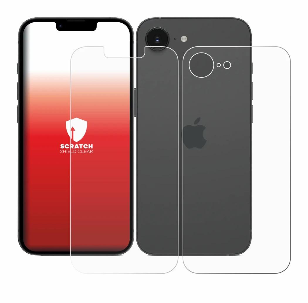 Immagine del dispositivo Apple iPhone 17e (Fronte+Retro) con un'ampia varietà di protezioni per lo schermo.