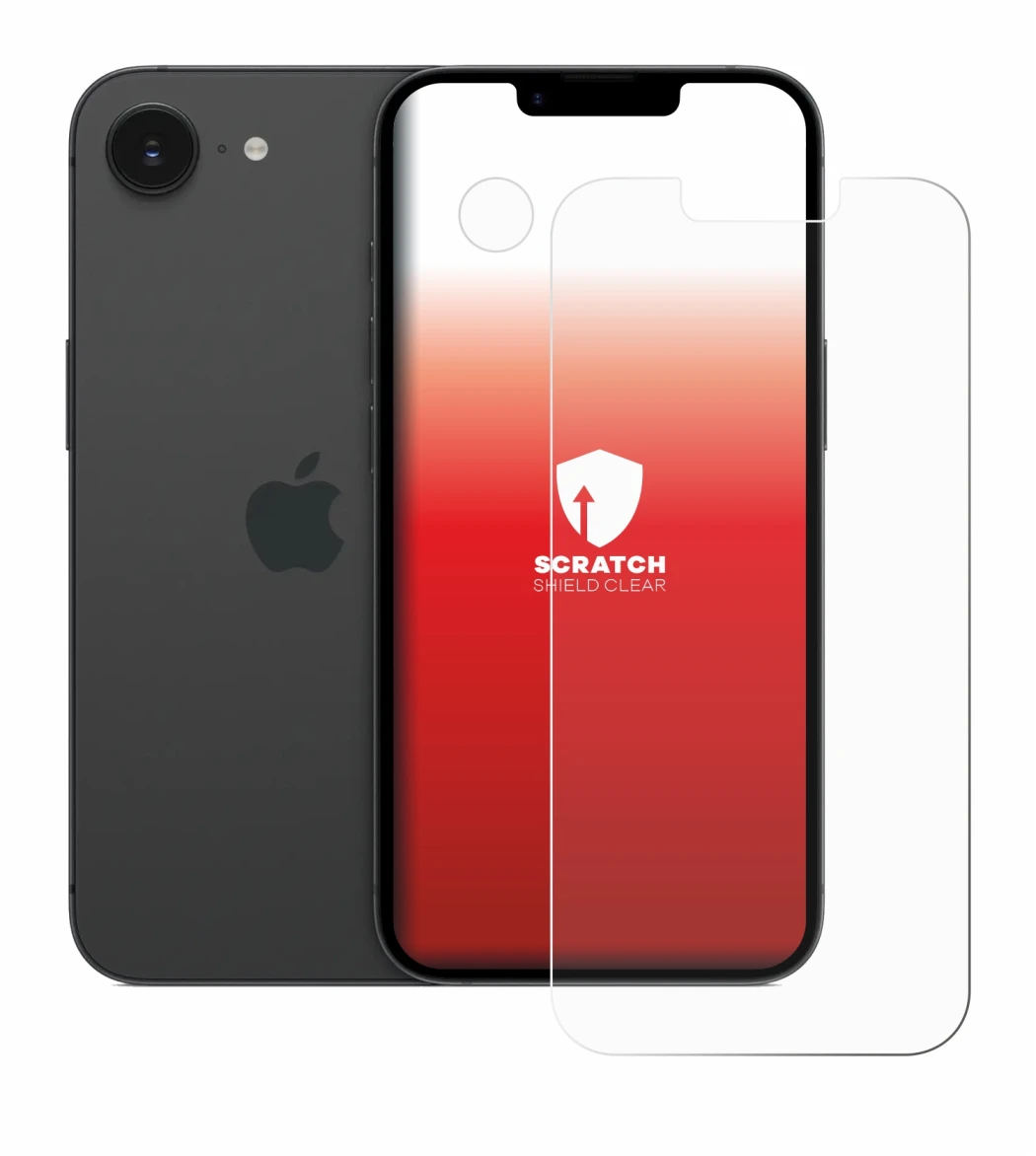 Immagine del dispositivo Apple iPhone 17e (Fronte+Fotocamera) con un'ampia varietà di protezioni per lo schermo.