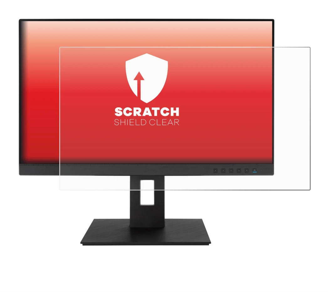 Immagine del dispositivo ASUS BE24EQSB con un'ampia varietà di protezioni per lo schermo.