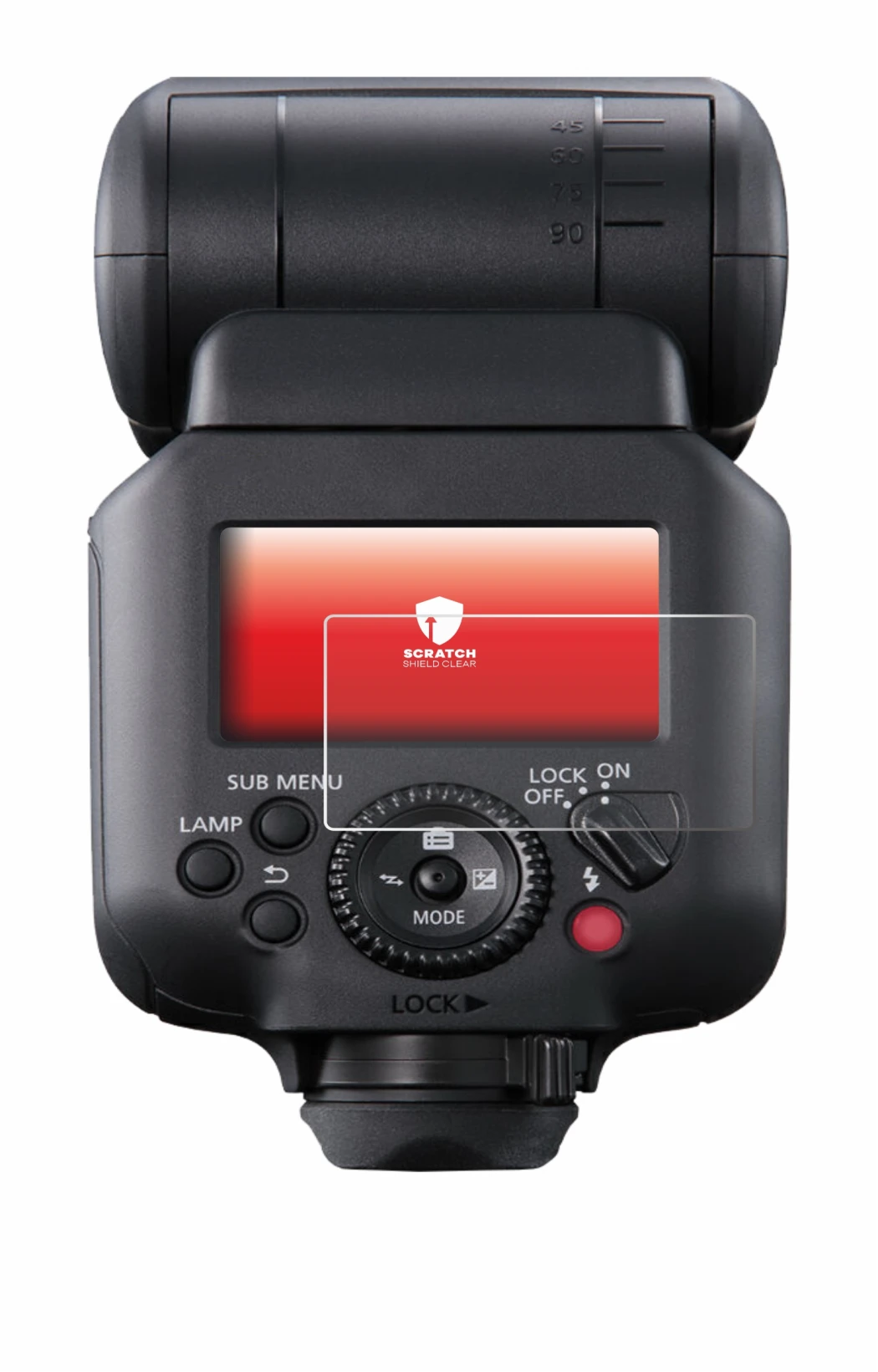 Immagine del dispositivo Canon Speedlite EL-5 con un'ampia varietà di protezioni per lo schermo.