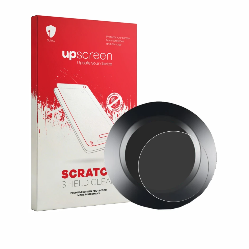 Parte frontale di una confezione del prodotto con il logo del marchio upscreen. Accanto è raffigurato il dispositivo ZMCVOE Bi
