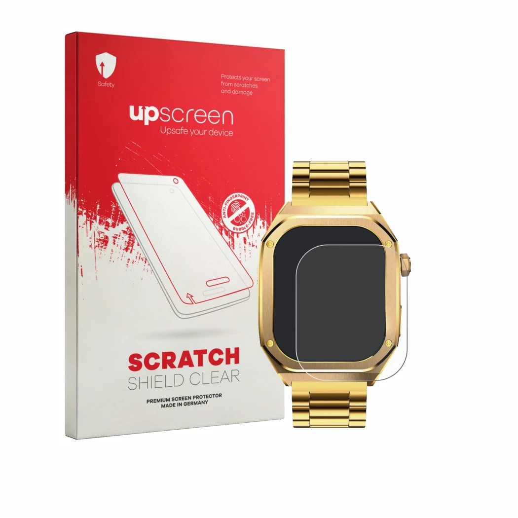 Parte frontale di una confezione del prodotto con il logo del marchio upscreen. Accanto è raffigurato il dispositivo Maxcom FW
