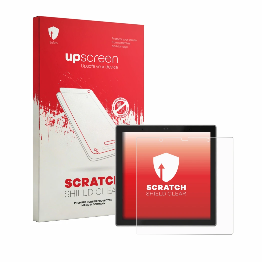 Parte frontale di una confezione del prodotto con il logo del marchio upscreen. Accanto è raffigurato il dispositivo SONOFF NS
