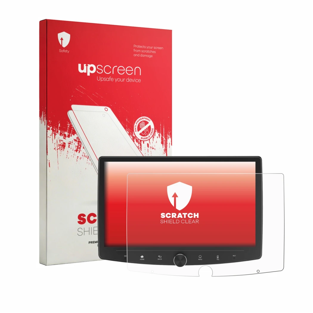 Parte frontale di una confezione del prodotto con il logo del marchio upscreen. Accanto è raffigurato il dispositivo Eonon UX6