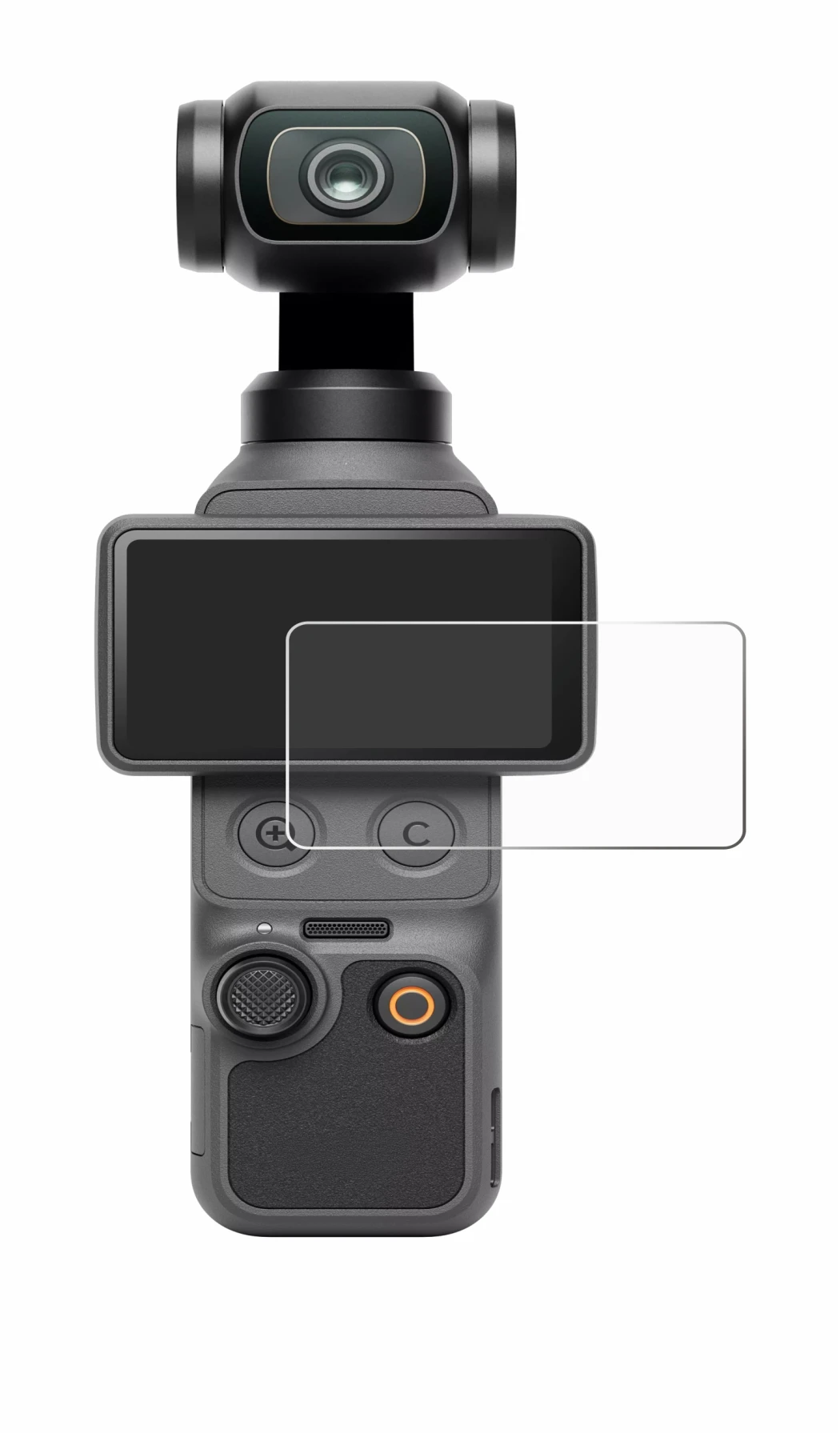 Immagine del dispositivo DJI Osmo Pocket 4 con un'ampia varietà di protezioni per lo schermo.