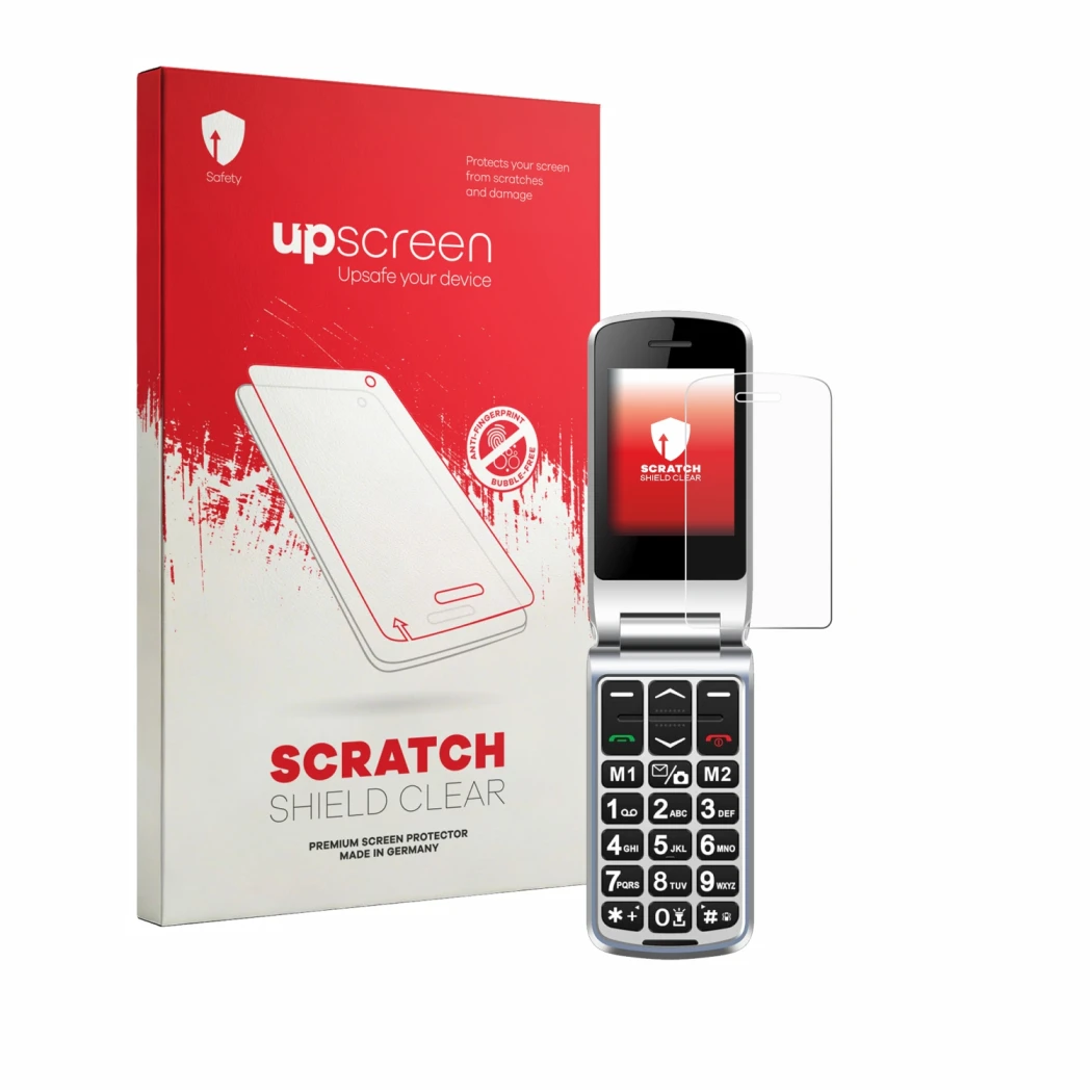 Parte frontale di una confezione del prodotto con il logo del marchio upscreen. Accanto è raffigurato il dispositivo Sweetlink