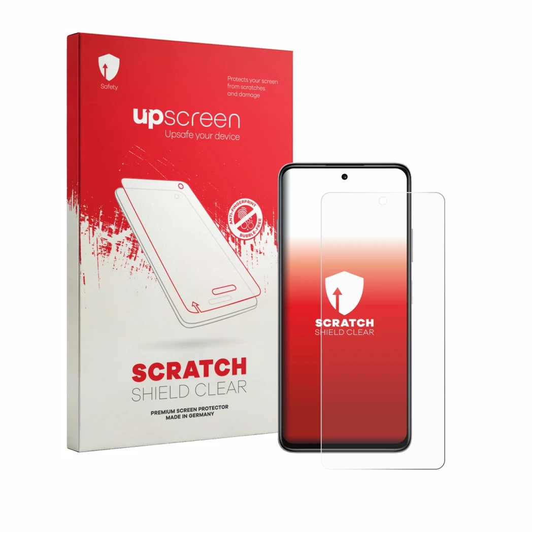 Parte frontale di una confezione del prodotto con il logo del marchio upscreen. Accanto è raffigurato il dispositivo Huawei En