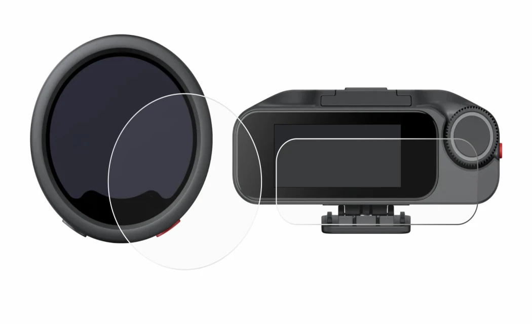 Immagine del dispositivo Insta360 Mic Pro TX + RX con un'ampia varietà di protezioni per lo schermo.