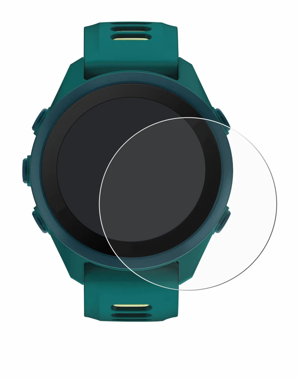 Immagine del dispositivo Garmin Forerunner 170 Music con un'ampia varietà di protezioni per lo schermo.