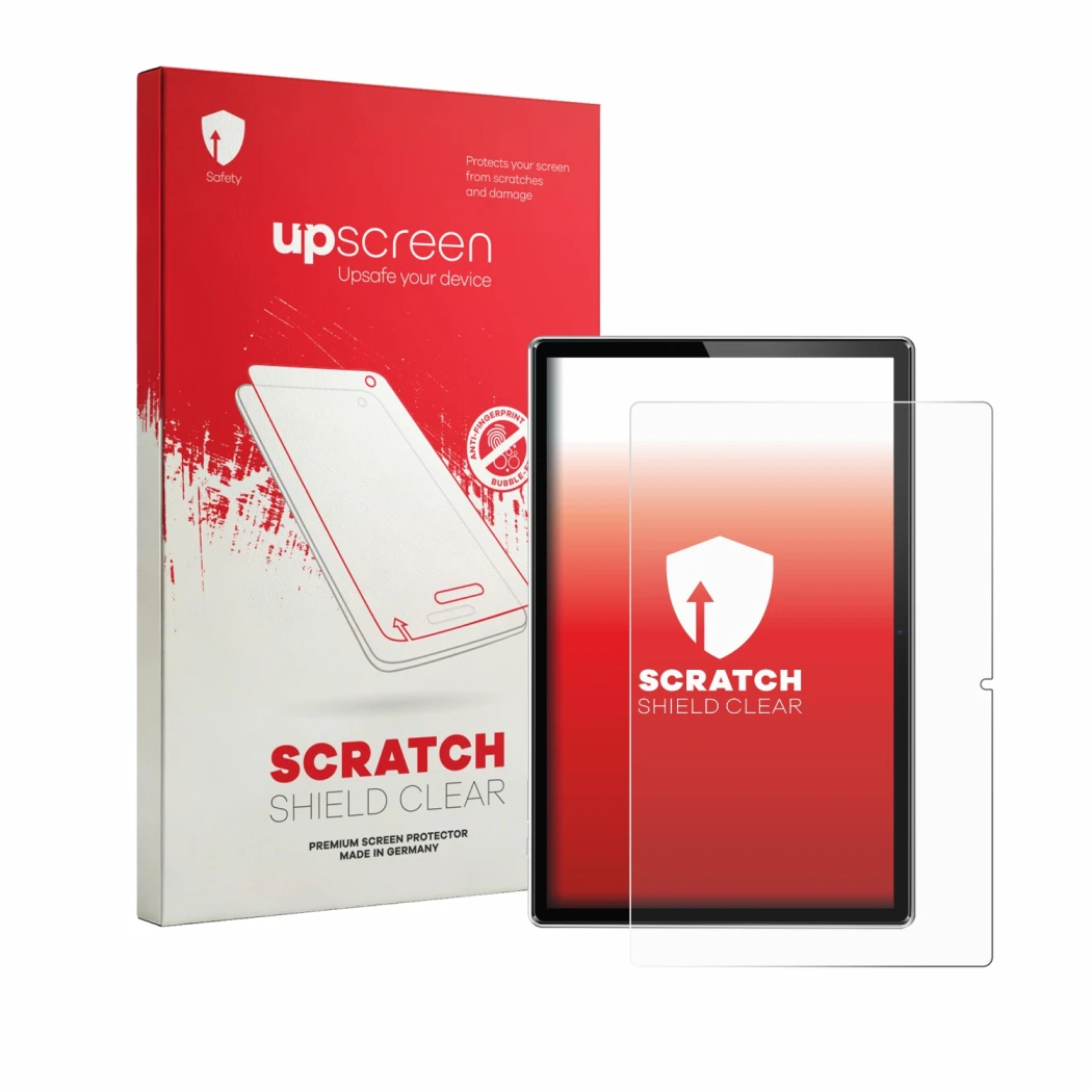 Parte frontale di una confezione del prodotto con il logo del marchio upscreen. Accanto è raffigurato il dispositivo Simplori