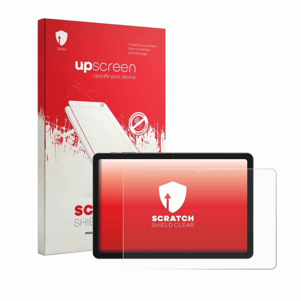 Parte frontale di una confezione del prodotto con il logo del marchio upscreen. Accanto è raffigurato il dispositivo BNCF Bpad